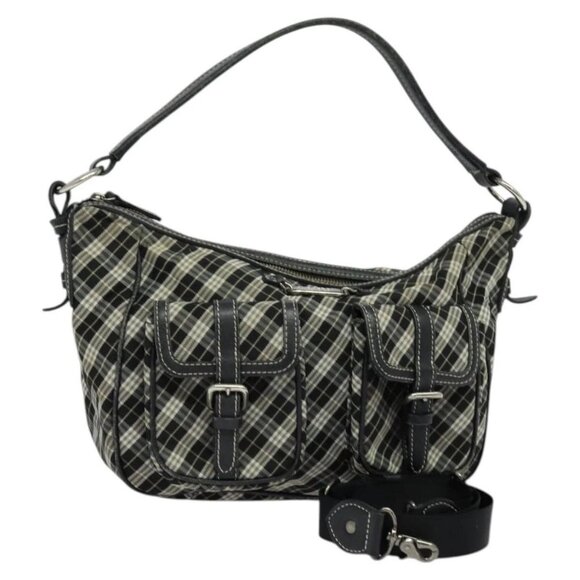 BURBERRY Nova Check Hand Bag Canvas 2way Black - Picture 1 of 16